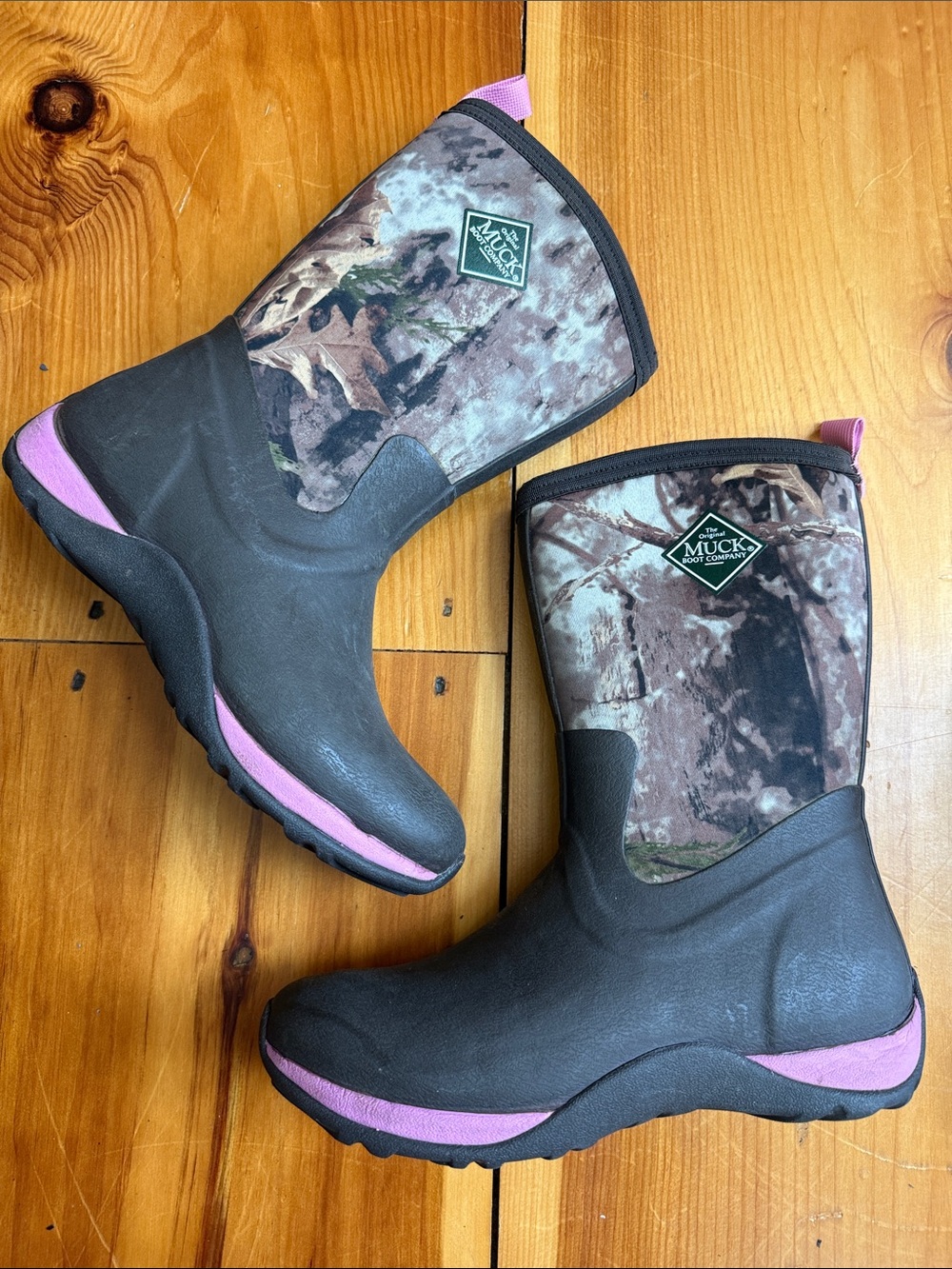 Muck Boots Women’s Camouflage Mid-Calf Waterproof Boot - Pink Accents